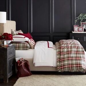 Pottery Barn Red Denver Plaid duvet w2 standard shams